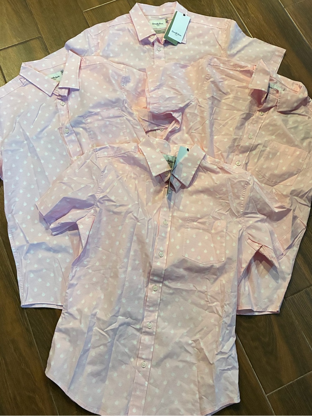 4 Goodfellow & Co Men’s Medium Slim Fit Short Sleeve Shirts Vacay Collection NWT